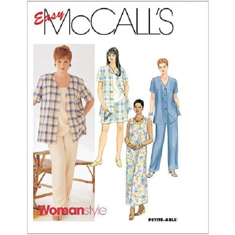 McCall's Patterns 2208 Women's Shirt, Dress Or Top, Pull-On Pants Or Shorts